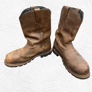 JUSTIN Mens 9EE Boots Pully 10"‎ Pull On Work Comp Toe Met Guard Waterproof